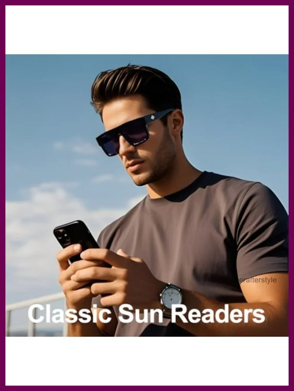 Oversized Reading Sunglasses TR90 Frame Spring Hinge UV400 Protection